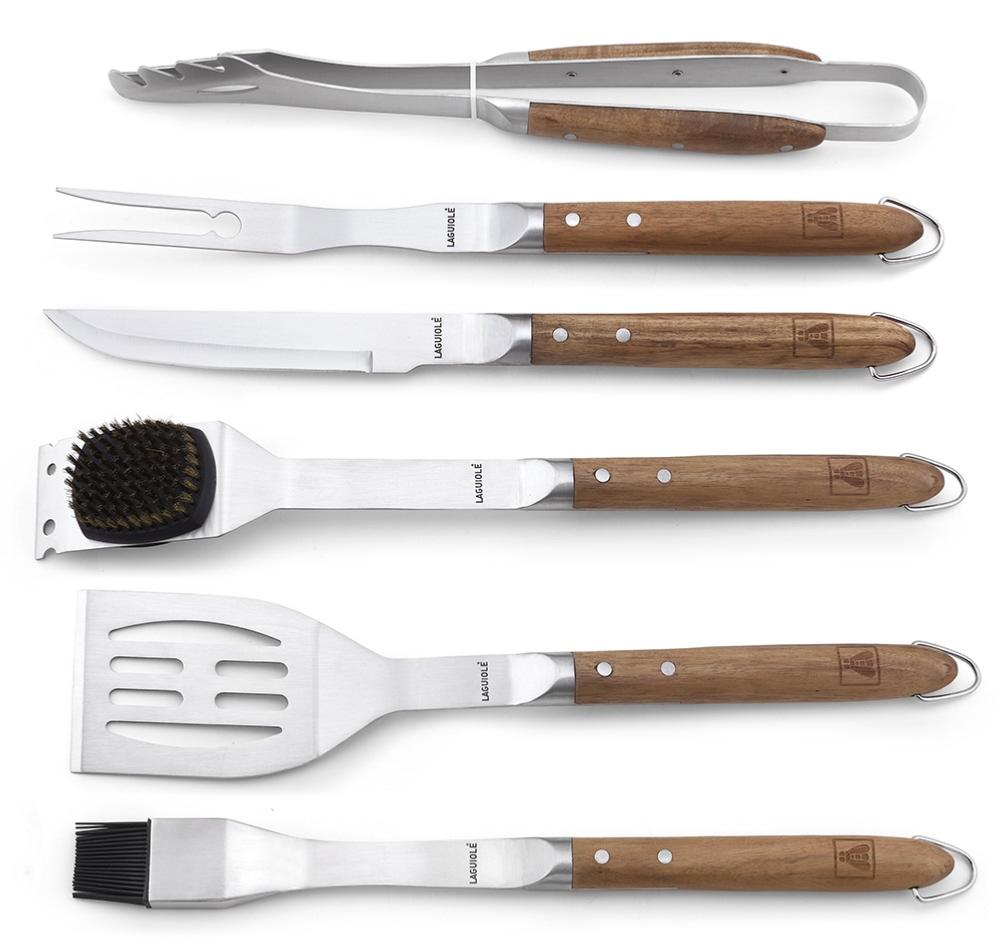 Laguiole - Set de 6 ustensiles pour barbecue