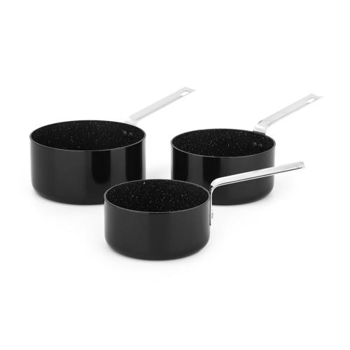 3 casseroles empilables noir 16/18/20cm - "Astuce"