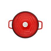 Cocotte en fonte émaillée ronde rouge 26cm