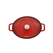 Cocotte en fonte émaillée ovale rouge 31cm