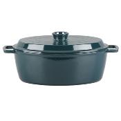 Cocotte en fonte ovale 33cm - "Masseiron Emeraude"