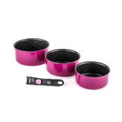 Set de 3 casseroles rose amovible 16/18/20cm - "Astuce"
