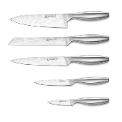 Bloc magnétique de 5 couteaux en acier argent - "Psyché