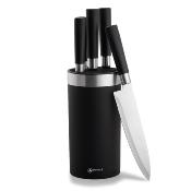 Bloc de 5 couteaux en acier noir - " Simpli"