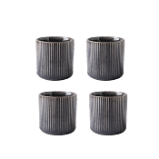 Lot de 4 tasses noir - "Charbon"