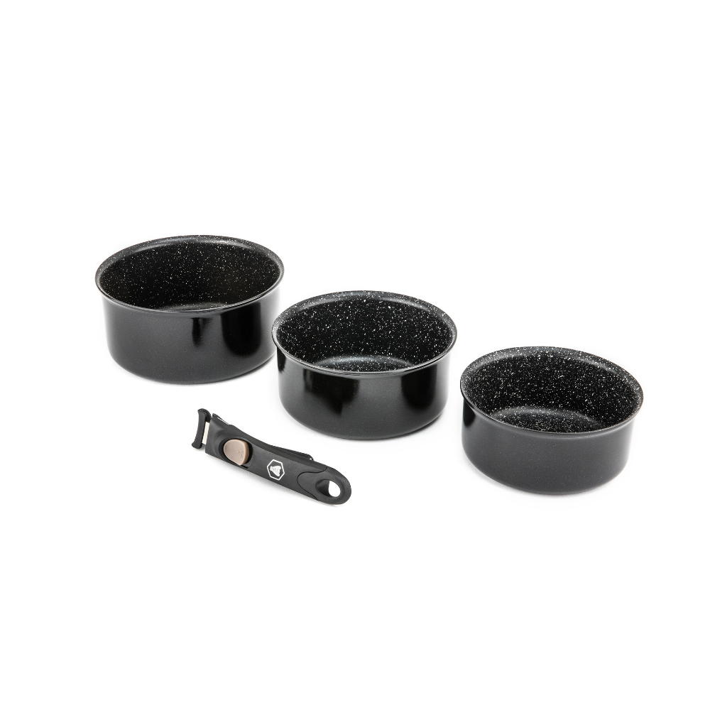 Laguiole - Set de 3 casseroles noir amovible 16/18/20cm - "Astuce"
