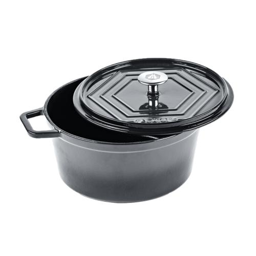 Cocotte en fonte émaillée ronde gris 26cm