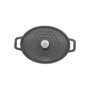 Cocotte en fonte émaillée ovale gris 31cm