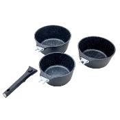 Set de 3 casseroles noir amovible 16/18/20cm - "Alize"