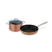 Batterie de cuisine - Set de 3 pices cuivre - Greblon