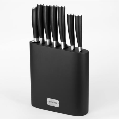 Bloc de 7 couteaux en acier noir - "Tirel