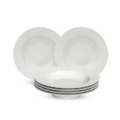 Lot de 6 assiettes creuses blanc - "Eternity