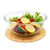 2 saladiers en verre bambou 20/24cm
