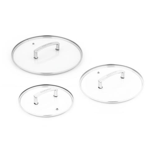 Set 3 couvercles en verre plat 20/24/28 cm SIGNATURE