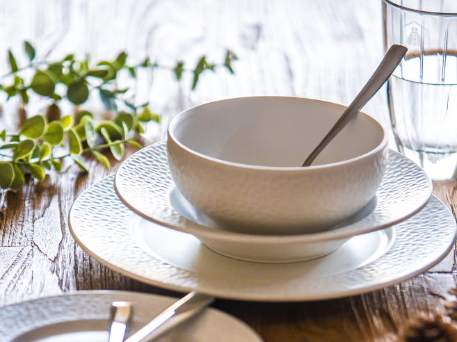 Service de table blanc
